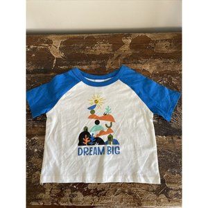 Open Edit Dream Big Graphic Raglan T-Shirt Baby Boys Various Sizes White/Blue
